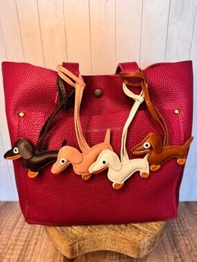Set of 4 Dachshund Wiener Dog Bag Charms Dog Lover Purse Charm Dogs Charms NeW!
